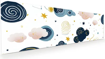 Produktbild von Glasbild 120x40cm in XXL für Wohnzimmer, Schlafzimmer Motiv Wirbelwolken Design