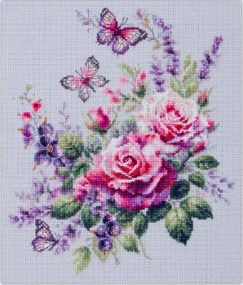 Produktbild von Magic Needle Kreuzstich Stickpackung "Glücklicher Garten", Zählmuster, 22x26cm