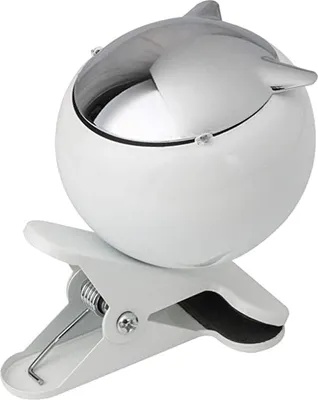 Produktbild von Tragbarer Camping Aschenbecher, wetterbeständig, kugelförmig mit Klappdeckel, klemmbar, windgeschützt, leicht entleerbar, für Balkon, Garten, Outdoor