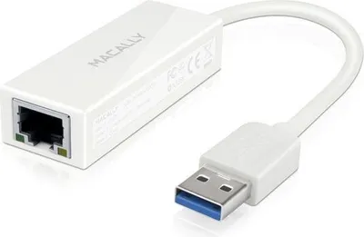 Produktbild von Macally U3GBA USB-A zu Ethernet Adapter - Wei