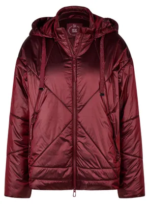 Produktbild von Rabe Damen Jacke Dunkelrot Größe 46 mit großflächigem Stepp und glänzendem Obermaterial