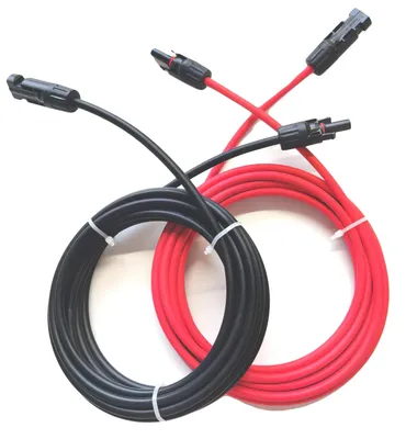 Zdjęcie produktu dla Kabel solarny, izolacja bezhalogenowa, wysoka wytrzymałość na napięcie, czerwony 20 m, czarny 20 m, 12 AWG–4 mm²