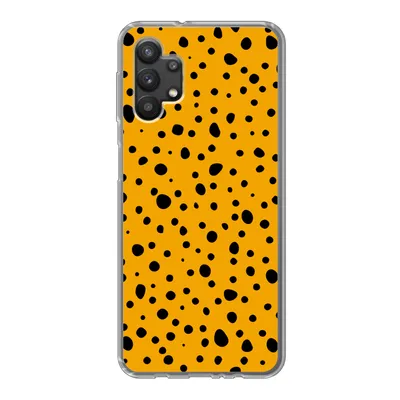 Produktbild von MuchoWow® Handyhülle Schutzhülle Hülle für Samsung Galaxy A32 5G Polka dots - Orange - Schwarz Silikon Softcase Handy Hülle - Softcase