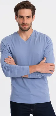 Produktbild von Ombre Clothing Langarm-T-Shirt für Männer Avasant hellblau S