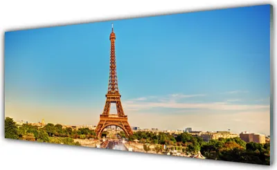 Produktbild von Acrylglasbilder 125x50 Wandbild Druck Eiffelturm Architektur