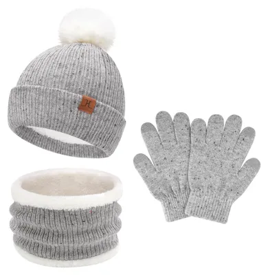 Produktbild von Kinderset mit Mütze, Schal und Handschuhen