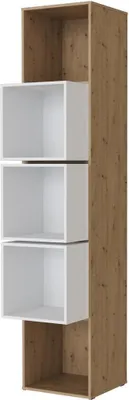 Produktbild von SMARTBett Standregal, Würfelregal  für Wohnzimmer, Kinderzimmer, Schlafzimmer und Büro |  Regal Wildeiche + 3 Würfel Weiss