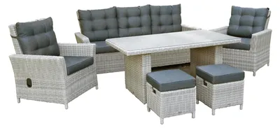 Produktbild von »Asti« Dininglounge, Polyrattan, grau, 7 Personen
