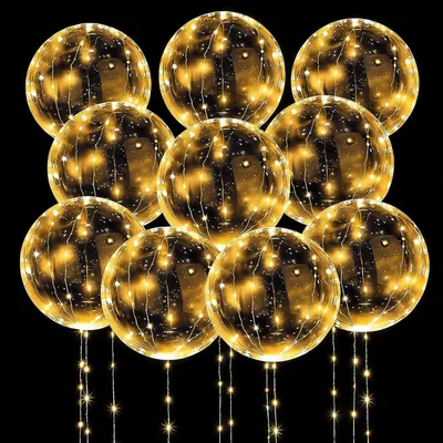 Productafbeelding van Bobo-ballonnen met ledverlichting - 10 stuks - 50 cm - Transparante heliumballonnen - 15 stuks - Lichtgevende ballonnen voor Kerstmis - Bruiloft
