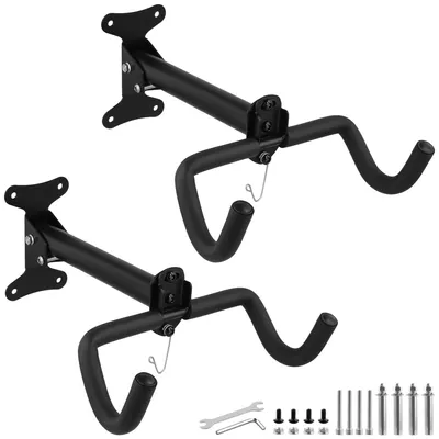 Fahrrad-Wandhalterung, 2 Stück, klappbar, Alu, schwarz, 30 kg