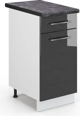 Immagine prodotto di Mobiletto base per cucina Vicco Fame-Line Antracite lucido 40 cm , PL Antracite, Model 46094