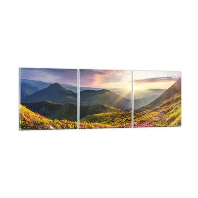 Produktbild von Bilder auf glas - Gebirge Wiese Landschaft Wald - 90x30cm - Glasbilder - Wandbilder - Kunstdruck - zum Aufhängen bereit - Wanddekoration aus Glas - Glas Bilder - Wandbild auf Glas - GCA90x30-3152