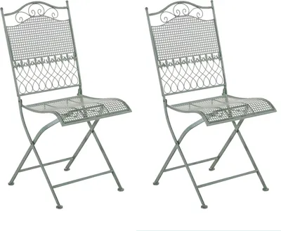 Produktbild von 2er Set Gartenstühle HLO-CP117 antik-grün