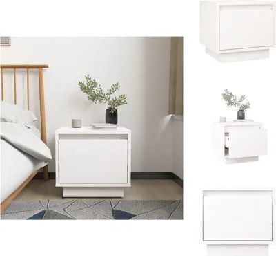 Produktbild von vidaXL Nachttisch Weiß 35x34x32 cm Massivholz Kiefer -  Nachttische