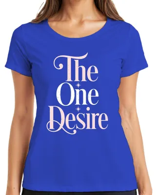 Immagine prodotto di Maglietta da donna, blu, taglia XXL, con la scritta "The One Desire" e il testo della canzone "I Want It That Way" e l'immagine di un gruppo musicale (boyband)