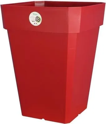 Immagine prodotto di Vaso da fiori quadrato, Riviera Soleilla, plastica, 49 x 49 x H 50 cm, 65 L, rosso