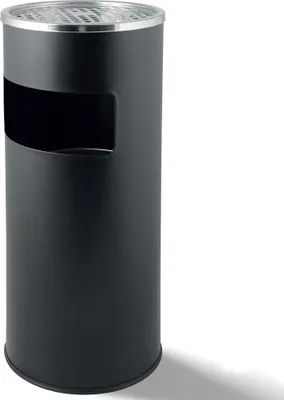 Produktbild von Grafner® 2in1 Edelstahl Standaschenbecher mit Mülleimer 30 Liter, Pulverbeschichtung, schwarz