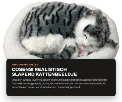 Zdjęcie produktu dla Dailygoods - Realistyczny śpiący kot posąg, Pluche Cude Lalka do dekoracji
