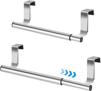 Zdjęcie produktu dla Wieszak na ręczniki ze stali nierdzewnej do kuchni, obrotowy 25–40 cm, do szuflad