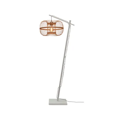 Produktbild von GOOD&MOJO - Stehleuchte Hokkaido - Bambus Weiß/Natürlich - 55x38x150cm für Wohnzimmer, Schlafzimmer