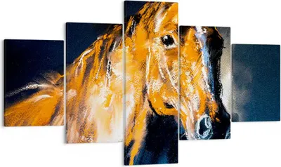 Produktbild von Bild auf Leinwand - Leinwandbild - Pferd Natur Tier - 125x70cm - Wand Bild - Wanddeko - Wandbilder - Leinwanddruck - Bilder - Kunstdruck - Wanddekoration - Leinwand bilder - Wandkunst - EA125x70-3425
