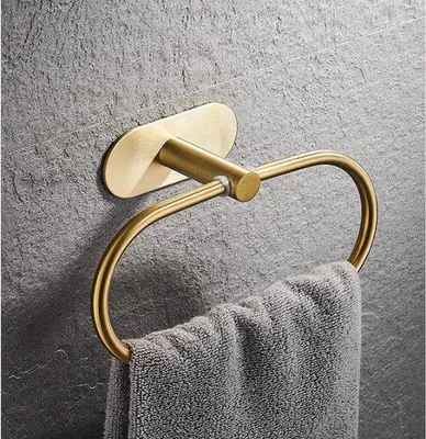 Obrázek produktu pro Nástěnný držák na ručníky, zlatý, 21 cm, nerezová ocel, koupelna
