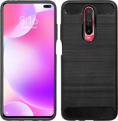 Produktbild von cofi1453® Silikon Hülle Carbon kompatibel mit XIAOMI POCO X2 Case TPU Soft Handyhülle Cover Schutzhülle Schwarz