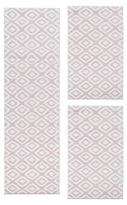 Produktbild von Villa Möbel Pluiva Bettumrandungs-Teppich Set Pink, Grösse:2 x 80x150 cm + 1 x 80x300 cm