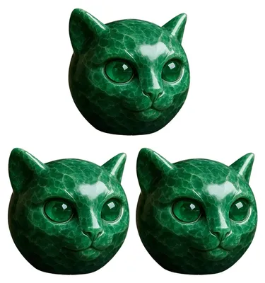 Produktbild von Handgefertigte Katzenkopf-Skulptur aus Kunstharz, Heilstein, Mini-Katzenstatue, Erinnerungsstück, Heimdekoration, Geschenk für Katzenliebhaber