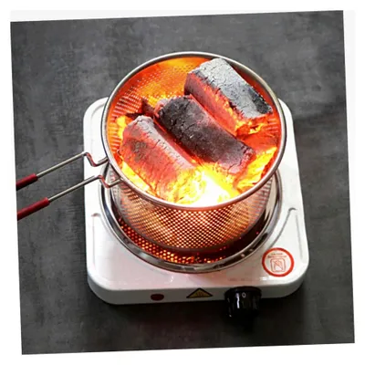 Produktbild von Runder Holzkohlekorb 14cm aus Edelstahl für Grill und Camping