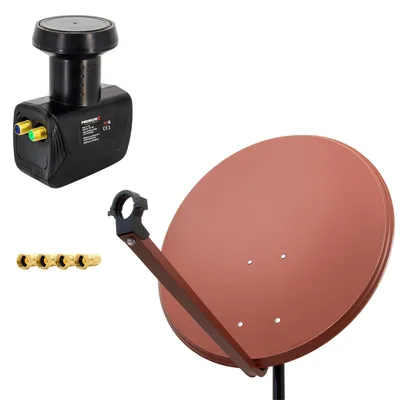 Produktbild von PremiumX SAT Anlage 100cm Antenne Aluminium Twin LNB 4x F-Stecker