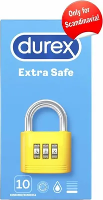 Produktbild von Durex Extra Safe 10, Männliches Kondom, weich, Transparent, Latex, 56 mm, 10 Stück(e)