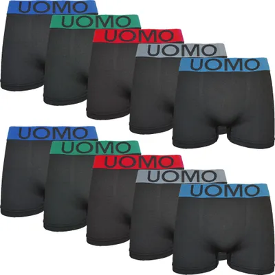 Produktbild von 10er Pack Boxershorts Retro Shorts Seamless schwarz uomo Unterwäsche Microfaser 9203 XL/XXL