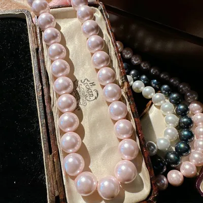 Produktbild von 360Home Perlen Schmuck Halskette Ohrstecker Rosa A-Halskette