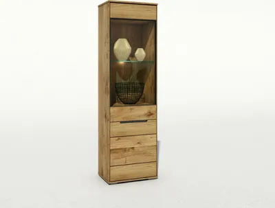 Produktbild von Vitrine - Eiche geölt teilmassiv - Glas - B 63 cm - 2 Türen