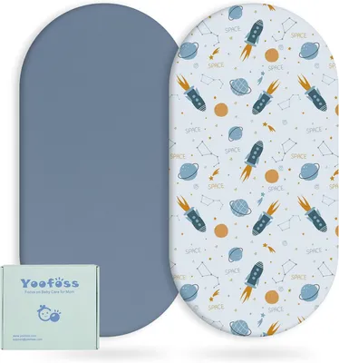 Imagen del producto de Juego de 2 sábanas bajeras para cuna, de microfibra, 38x77-40x90 cm, transpirables para cuna infantil