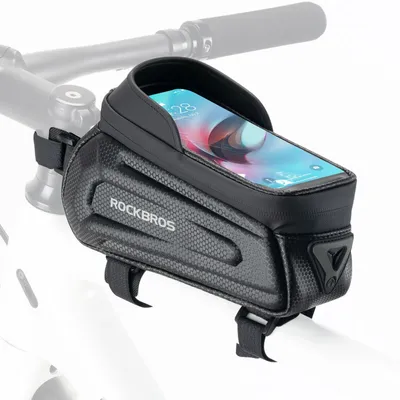 Produktbild von ROCKBROS Fahrrad Rahmentasche, Lenkertasche, Handytasche, Wasserdicht, Touchscreen 1,3L
