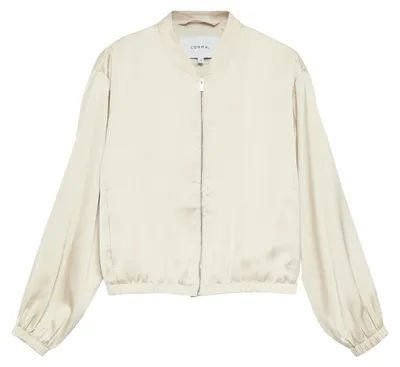 Produktbild von comma leicht gefütterte Satin Indoor-Jacke mit Bomberkragen und Reißverschluss