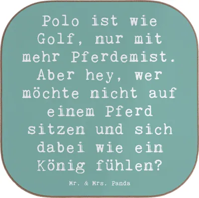 Produktbild von Mr. & Mrs. Panda Untersetzer für Gläser Spruch Polo Abenteuer - Meeresbrise - Geschenk, Coaster, Tassenuntersetzer, Sport, Sportler, Sportart, Teamsport, Adrenalin