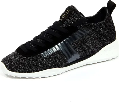 Produktbild von G1006 Sneaker donna TOD'S SPORTIVA Stoff/Leder Polyester schwarz/silber Schuhe Frau