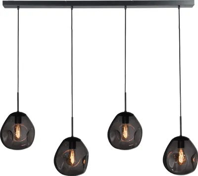 Produktbild von masterlight Pendelleuchte Lava 4-flammig Glas Grau 130x24cm