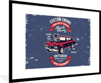 Produktbild von MuchoWow® MuchoWow® Gerahmtes Poster Auto - Motorrad - Oldtimer - Zitat 90x60 cm - Poster mit zchwarzem Bilderrahmen - Wanddekoration - Fotos