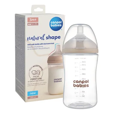 Produktbild von Canpol babies Natural Shape Babyflasche mit zweistufigem Sauger 260 ml 3 m+ 35/401