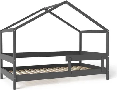Image de FURNLUX Lit d'appoint Hytte Noir 80x160cm / Couleur principale : Noir / Dimensions : 89 x 135 x 169 cm