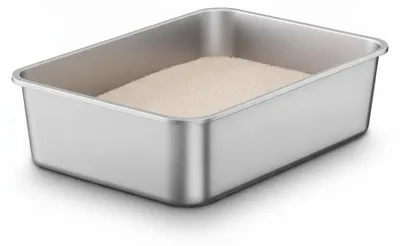 Image de InAndOutdoorMatch - Litière pour chat - Acier inoxydable - Grande taille - Modèle ouvert, Image générée par une IA