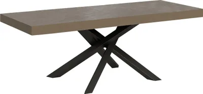 Produktbild von Volantis Premium taubengrauer Ausziehtisch 160/264x90 cm mit anthrazitfarbenen Beinen