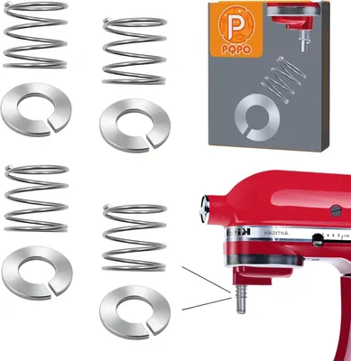 Produktbild von Edelstahlfeder und Unterlegscheibe, passend für Kitchen Aid Standmixer 3,5/4/5/6/7/8 Quart, 4 Stück