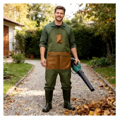 Produktbild von Damen Gartenschürze mit wasserdichten Taschen für Gartenarbeiten und Erntepflege
