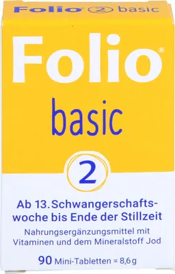 Produktbild von Folio 2 Basic ab 13.Schwangerschaftswoche bis Ende der Stillzeit, 90 St. Tabletten