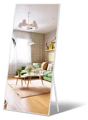 Produktbild von Ganzkörperspiegel 165 x 60 cm Weiß Wandspiegel Standspiegel mit Rahmen